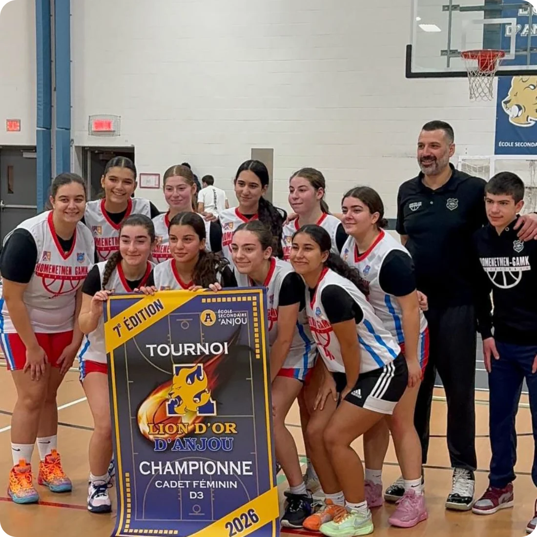 Équipe féminine de basketball Homenetmen-GAMK — championne du Tournoi Lion d'Or d'Anjou 2026